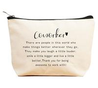 ZVMIS Colleague Boss Coworker Appreciate - Regalo de agradecimiento - Regalos de Navidad - Bolsa de maquillaje, bolsa de cosméticos, estuche de viaje, Beige, 9.5 ″ L x 7″H x 2.7″ W, 72-coworker There