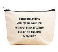ZVMIS Colleague Boss Coworker Appreciate - Regalo de agradecimiento - Regalos de Navidad - Bolsa de maquillaje, bolsa de cosméticos, estuche de viaje, Beige, 9.5 ″ L x 7″H x 2.7″ W, 108-felicitaciones
