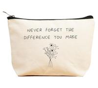 ZVMIS Colleague Boss Coworker Appreciate - Regalo de agradecimiento - Regalos de Navidad - Bolsa de maquillaje, bolsa de cosméticos, estuche de viaje, Beige, 9.5 ″ L x 7″H x 2.7″ W, 7-Never Forget the
