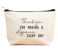 ZVMIS Colleague Boss Coworker Appreciate - Regalo de agradecimiento - Regalos de Navidad - Bolsa de maquillaje, bolsa de cosméticos, estuche de viaje, Beige, 9.5 ″ L x 7″H x 2.7″ W, 88-thank You for