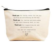 ZVMIS Colleague Boss Coworker Appreciate - Regalo de agradecimiento - Regalos de Navidad - Bolsa de maquillaje, bolsa de cosméticos, estuche de viaje, Beige, 9.5 ″ L x 7″H x 2.7″ W, 92-thank You for