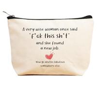 ZVMIS Colleague Boss Coworker Appreciate - Regalo de agradecimiento - Regalos de Navidad - Bolsa de maquillaje, bolsa de cosméticos, estuche de viaje, Beige, 9.5 ″ L x 7″H x 2.7″ W, 154-a Very Wise