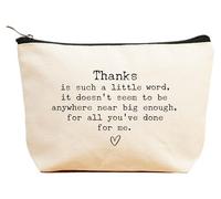 ZVMIS Colleague Boss Coworker Appreciate - Regalo de agradecimiento - Regalos de Navidad - Bolsa de maquillaje, bolsa de cosméticos, estuche de viaje, Beige, 9.5 ″ L x 7″H x 2.7″ W, 93-Thanks is Such