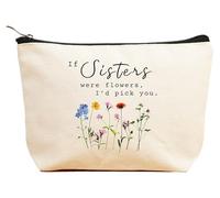ZVMIS If Were Flowers, I'd Pick You-Thank You, regalos de cumpleaños, Año Nuevo, Acción de Gracias, Navidad para mujeres, bolsa de maquillaje, bolsa de cosméticos, estuche de viaje, Beige, 9.5 ″ L x