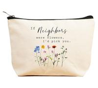 ZVMIS If Were Flowers, I'd Pick You-Thank You, regalos de cumpleaños, Año Nuevo, Acción de Gracias, Navidad para mujeres, bolsa de maquillaje, bolsa de cosméticos, estuche de viaje, Beige, 9.5 ″ L x