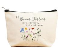 ZVMIS If Were Flowers, I'd Pick You-Thank You, regalos de cumpleaños, Año Nuevo, Acción de Gracias, Navidad para mujeres, bolsa de maquillaje, bolsa de cosméticos, estuche de viaje, Beige, 9.5 ″ L x