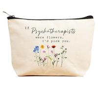 ZVMIS If Were Flowers, I'd Pick You-Thank You, regalos de cumpleaños, Año Nuevo, Acción de Gracias, Navidad para mujeres, bolsa de maquillaje, bolsa de cosméticos, estuche de viaje, Beige, 9.5 ″ L x