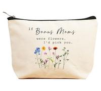 ZVMIS If Were Flowers, I'd Pick You-Thank You, regalos de cumpleaños, Año Nuevo, Acción de Gracias, Navidad para mujeres, bolsa de maquillaje, bolsa de cosméticos, estuche de viaje, Beige, 9.5 ″ L x