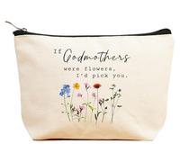 ZVMIS If Were Flowers, I'd Pick You-Thank You, regalos de cumpleaños, Año Nuevo, Acción de Gracias, Navidad para mujeres, bolsa de maquillaje, bolsa de cosméticos, estuche de viaje, Beige, 9.5 ″ L x