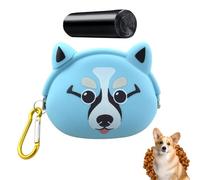 Zvn Zojne Bolsa de silicona para perros, bolsa de almacenamiento de golosinas para perros, contenedor portátil de entrenamiento para mascotas, dispensador de bolsas de excrementos de mascotas, bolsa