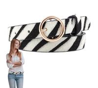 Zvn Zojne Cinturón de vestir para mujer, cinturón de piel sintética, cinturón de vestir para mujer, cinturones de piel sintética para jeans, faldas, vestidos, gabardinas, Cebra, Refer to description