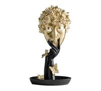Zvn Zojne Decoración de Estatua del Pensor, Estatua del Pensor - Flor Pelo Rubio Arte Abstracto Figura Resina,Adornos de Mesa, Figura de Colección para Encimera de Estantería de Bodega