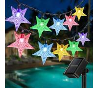 ZVO Guirnaldas Luminosas Exterior Solar, 7M 50 LED Cadena de Luces Solares Estrella para Exteriores, 8 Modos Impermeable Decoración al Aire Libre para Jardín Balcón Terraza Navidad(multicolor)