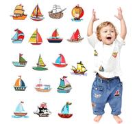 ZVRSUA 18 Piezas Parches de Bordado de Velero Parches Ropa Termoadhesivos Reparaciones de Parches Divertidos Apliques de Planchar Chaquetas Jeans Sombreros Accesorios de Bricolaje Telas