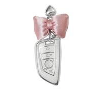 ZVRSUA Funda Llave, Carcasa Llave Apto para BMW X1 X3 X5 X6 X7 1er 3er 5er 6er 7er G20 G30 G11 F15 F16 G01 G02 F48，Cubierta Funda Protectora para Llave de Coche Textura de Copo de Nieve Smart Key