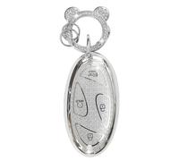 ZVRSUA Funda para Llaves de Coche con Llavero, Cubierta Funda Protectora para Llave de Coche Compatible para Hyundai Tucson NX4 Kona SX2 Grandeur GN7 Ioniq 6 Grand Prix Azera Elantra Sonata (Plata)