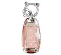 ZVRSUA Funda para Llaves de Coche con Llavero, Cubierta Funda Protectora para Llave de Coche Compatible para Hyundai i10 i30 ix25 ix35 IG Santa Fe Kona Elantra Grandeur Solaris Palisade Tucson (Rosa)