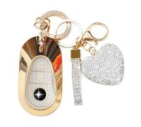 ZVRSUA Funda para Llaves de Coche con Llavero Diamantes de Imitación Brillantes, Protectora para Llave de Coche Compatible para Mercedes Benz S G E GLC EQE EQS 300 350 450 500 560 580 (Plata)
