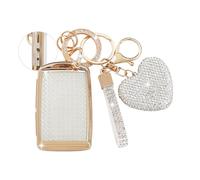 ZVRSUA Funda Protectora para Llaves de Coche con Llavero Diamantes Compatible con Mazda 3 Axela CX-3 CX-30 CX-50 CX-60 CX-90 MX5 CX-5 MX30 CX8 CX9 2019-2023，Smart Key，3/4 Botones (Plata)