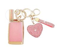 ZVRSUA Funda Protectora para Llaves de Coche con Llavero Diamantes Compatible con Mazda 3 Axela CX-3 CX-30 CX-50 CX-60 CX-90 MX5 CX-5 MX30 CX8 CX9 2019-2023，Smart Key，3/4 Botones (Rosa)