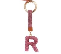 ZVRSUA Llaveros Originales,Llavero Mujer,Llaveros Personalizados,Llavero Rosa Con Brillantes PedreríA,Llavero Letras,Se Puede Utilizar Como Llavero Coche/DecoracióN Mochila, Regalo Mujer (R)