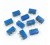 ZVUKOXEJ Interruptor 10 unids/Lote ratón Micro Interruptor Carcasa Azul Punto Azul 50 Millones de Veces ratón de Ordenador 3 Pines Interruptor de botón