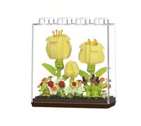 ZvveIIa Bloques de construcción Flower in A Box-DIY para adultos, bonsái de rosa eterna con vitrina, decoración del hogar y la oficina, bricolaje relajante para adultos, kit de modelo de arquitectura