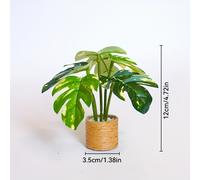 ZW01 de bambú dorada simulada muy pequeña, de bambú con flores y hojas simuladas, ideal para decoración de de muñecas, decoración de escritorios de oficinas, macetas de flores en miniatura hechas a