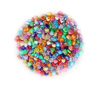 ZwaitL 10 cuentas acrílicas de color arcoíris con forma de estrella/corazón, espaciador para manualidades, joyas, pulseras, collares, llaveros, dijes de corazón arcoíris