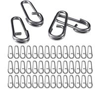 ZwaitL 100 Uds Anillos divididos ovalados de Pesca de Resistencia, Conector de señuelos divididos de Acero Inoxidable, Conector Duradero, Accesorios fáciles