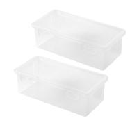 ZwaitL 2/3 estuches rígidos transparentes apilables de alta capacidad, caja organizadora de colores para caja de almacenamiento con tapa, 2 paquetes