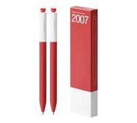 ZwaitL 2 bolígrafos neutros de gel First Love Heart de tinta estética, rotativa, 0,5 mm, suministros escolares y de oficina