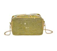 ZwaitL 2024 - Bolso cruzado de noche, monedero, monedero, billetera de efectivo, boda, fiesta, cóctel, baile de graduación, Gold, 17*10.5*7cm