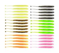 ZwaitL 30 Uds Señuelos de Pesca 4, 8/6 / 8cm cebos Artificiales de Gusano de para Trucha Swimbaits señuelos Blandos Aparejos de Agua Dulce Agua Salada