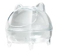 ZwaitL Bañera para hámster de animales pequeños, contenedor de baño de arena transparente a prueba de derrames para explorar el mundo del silencio, hámster grande, grande