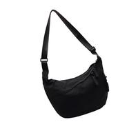 ZwaitL Bolso cruzado para mujer y hombre, bolso de media luna, con correa ajustable, multibolsillo, bolsa cruzada para mujer, Black, One Size