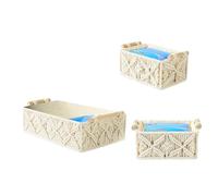 ZwaitL Caja organizadora Tejida de algodón Resistente y Moderna, solución de Almacenamiento versátil, Accesorio para hogar para hogares y oficinas Modernos, organización del Dormitorio