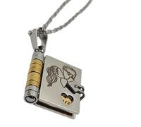 ZwaitL Collar con colgante de libro de acero inoxidable eterno, regalo pensado para cumpleaños, celebración, papá, padre, regalo de cumpleaños, collar para padre, talla única, como se describe, como