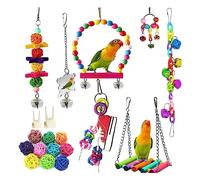ZwaitL Columpio para pájaros, Juguete para Jaula de Loros, Juego de Columpio, Escalera de Madera para Entrenamiento para pájaros de tamaño pequeño, Juego de Soporte para Loros, Conures