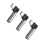 ZwaitL Convertidor USB tipo C a 3,5 mm que ahorra espacio, perfecto para juegos y transmisión multimedia, adaptador de 90 grados tipo C, enlace de sonido con chip