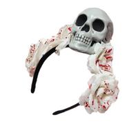 ZwaitL Diadema de encaje de diablo de Halloween para novia, color sangre oscura, para carnaval, fiesta, hecha a mano, disfraz del día de los muertos, disfraz de diablo