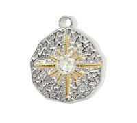 ZwaitL Elegante colgante de dos colores en forma de corazón con forma de estrella y abejas de mariposa de acero inoxidable, sofisticado, 11 diseños únicos para mujer, dos tonos, corazón, estrella