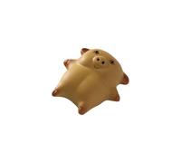 ZwaitL Escultura artística de té de arcilla de uva para mascotas con función de burbujas, artefacto artesanal para seres queridos y recolectores de cultura porcina acostada