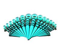 ZwaitL Juego completo de 50 dilatadores acrílicos en varias dimensiones para expansores de piercing corporales personalizados, talla única, como se describe, como se describe