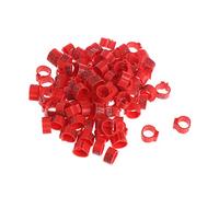 ZwaitL Juego de 100 anillos de patas de pollo, 6 colores, 10 mm, para patos, palomas, juguetes, gris africano, loros pequeños, para pájaros grandes, guacamayos, guacamayos, juego de piezas de Navidad
