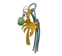 ZwaitL Llavero colorido de árbol de coco, accesorio de viaje, llavero de cuerda de aleación y cuero con acento de isla, llavero playero para viajes, D, Talla única