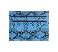 ZwaitL Moderno tarjetero de piel sintética compacta que mantiene tus tarjetas almacenadas de forma segura para uso diario esencial de negocios, diseño de serpiente de moda, Blue, Mass Beauty