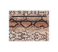 ZwaitL Moderno tarjetero de piel sintética compacta que mantiene tus tarjetas almacenadas de forma segura para uso diario esencial de negocios, diseño de serpiente de moda, Brown, Mass Beauty