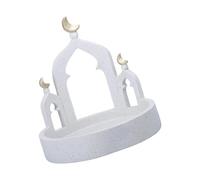 ZwaitL Ramadanes Decoraciones para el hogar de Eid Mubaraks Casa de mezquita blanca dorada torre adorno joyería caja de almacenamiento Ramadán