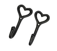 ZwaitL Robusto gancho en forma de corazón de hierro para colgar de forma segura abrigos y sombreros decoración de pared funcional en varios entornos